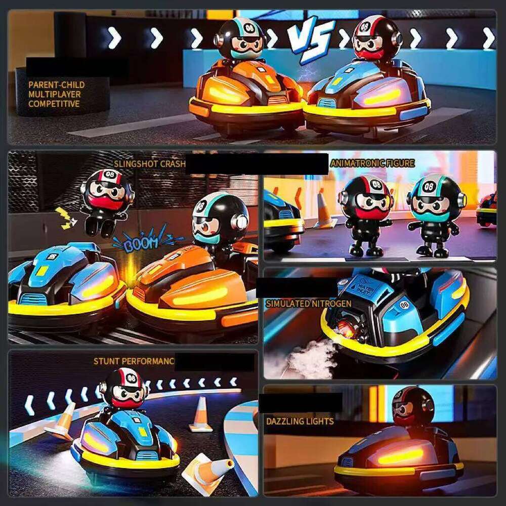 Remote new 2.4 g remote control bumper car duel spray music racing boy Crazyracing Kartrider toys C260305