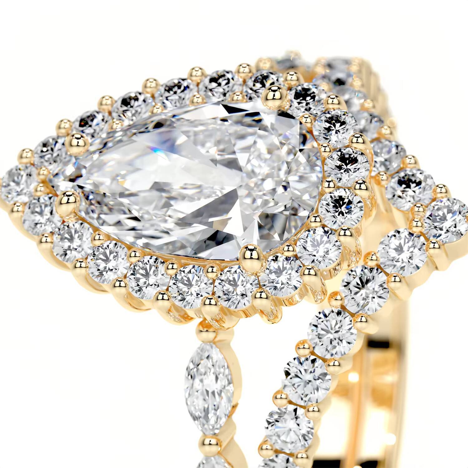 Classic 5CT Marquise Cut Moissanite Ring Set S925 Sterling Silver Moissanite Rings GRA Certified Moissanite Ring