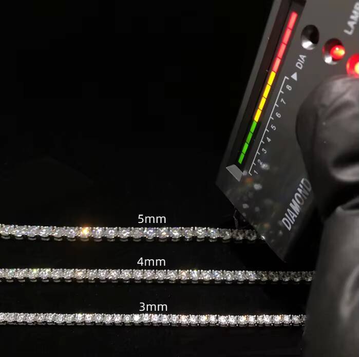 Custom Hip Hop Jewelry 3mm 4mm 5mm Iced Out Tennis Chain Necklace White Gold Shiny VVS Moissanite Necklace Bracelet
