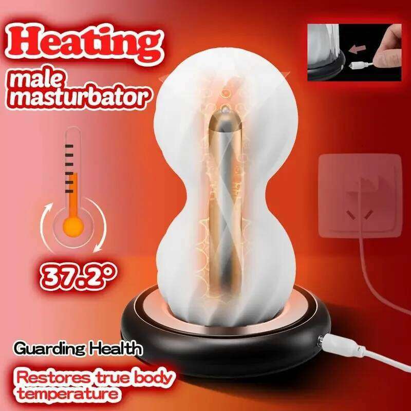 Manual Male Masturbators Cup Artificial Vagina Heating Vibrating Pocket Pussy Stroker With Anal Plug Beads Men Adult Sex Toys 18 W260305
