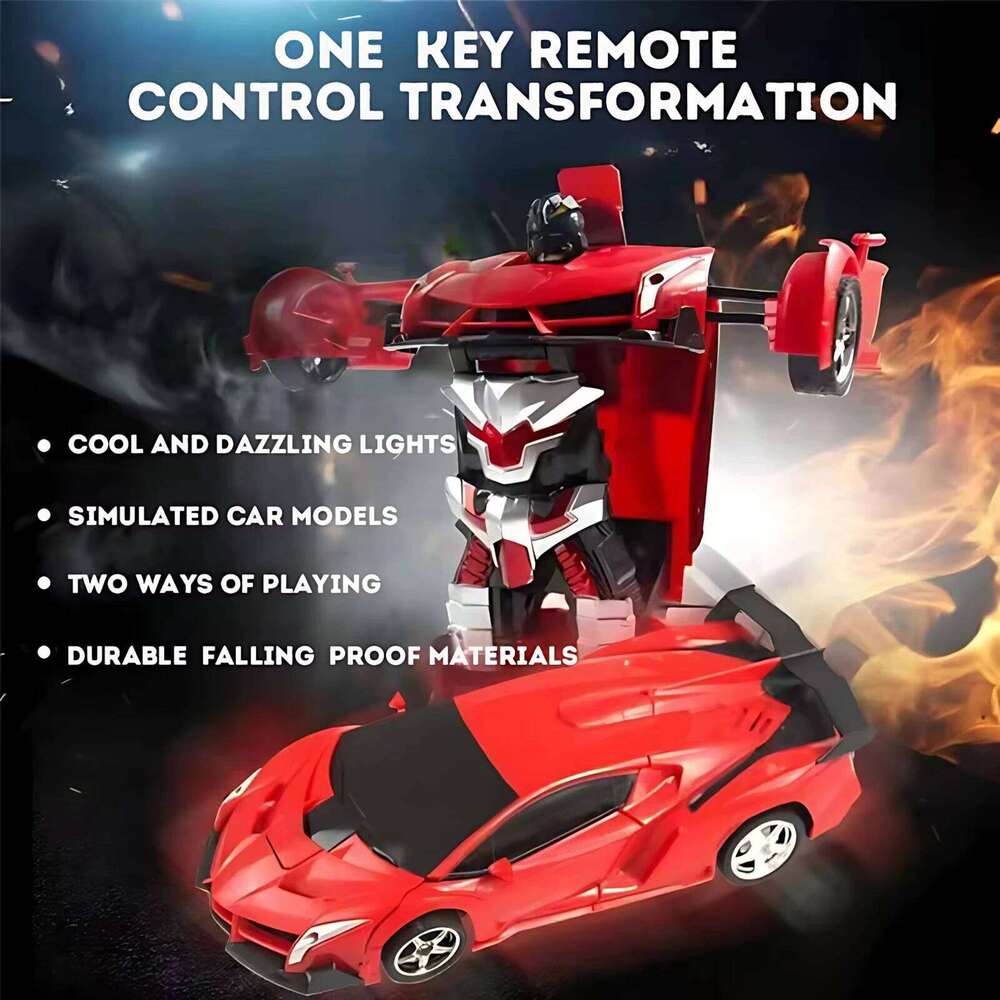 Remote Control Transformable Robot 2 in 1, Automatic Racing Toy, Mini RC Car Model, STEM Educational Gift for Boys Kids C260305