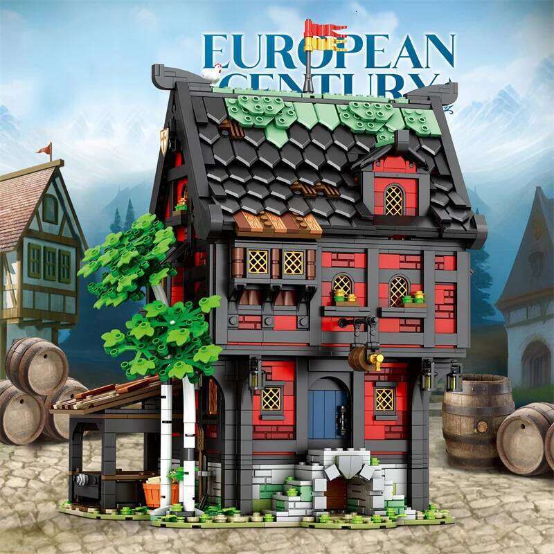 2953PCS Crusader Blocks European Street View Hotel Building MOC Model Bricks Desktop Ornaments Kids Toys Gifts Z260305