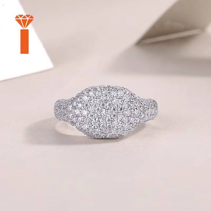 Factory Man Ring Grace Hip Hop Jewelry 925 Silver Rings Halo White D VVS Ice Out Moissanite Diamond Hiphop Custom Rapper Rings