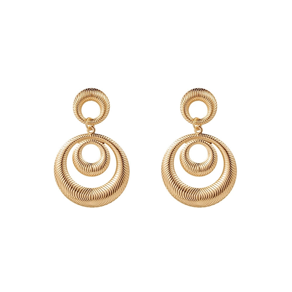 Trendy Minimalist Circle-Shaped Earring Set with Elegant Cutouts