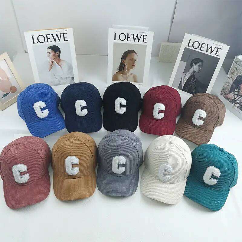 New Corduroy Baseball Ladirs Fashion C Letter Snapback Hat Adjustable Casual Hip Hop Cap Men Outdoor fishing jogging Y260304