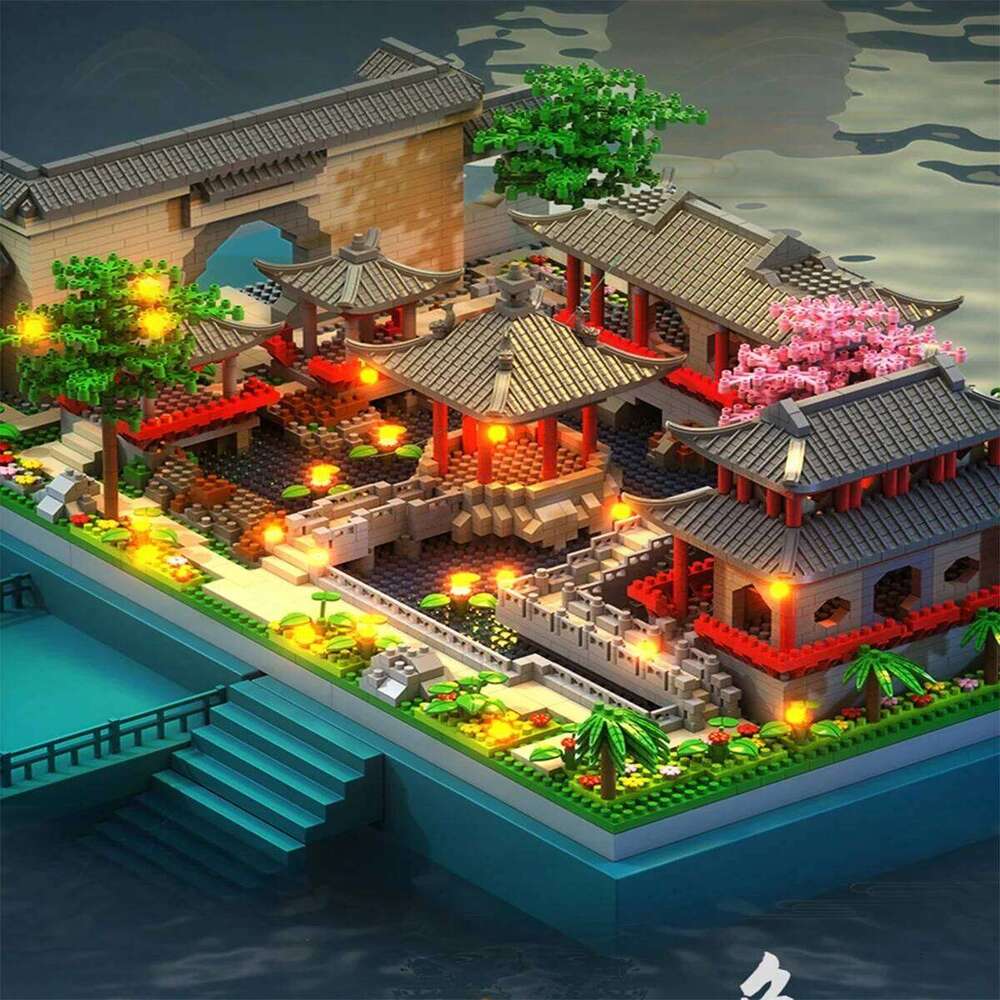 China Blocks Suzhou Garden Building Scene Micro Particle Assembly High Difficulty CHILDREN'S Toy Decorations Z260305