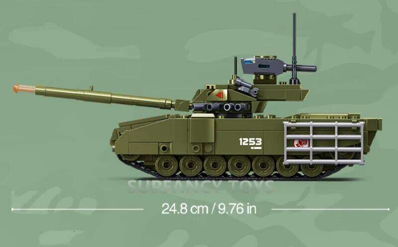 Sluban 319Pcs T-14 Armata Main Battle Tank Military Building Blocks Set Educational Army Model Bricks Toy for Children Z260305