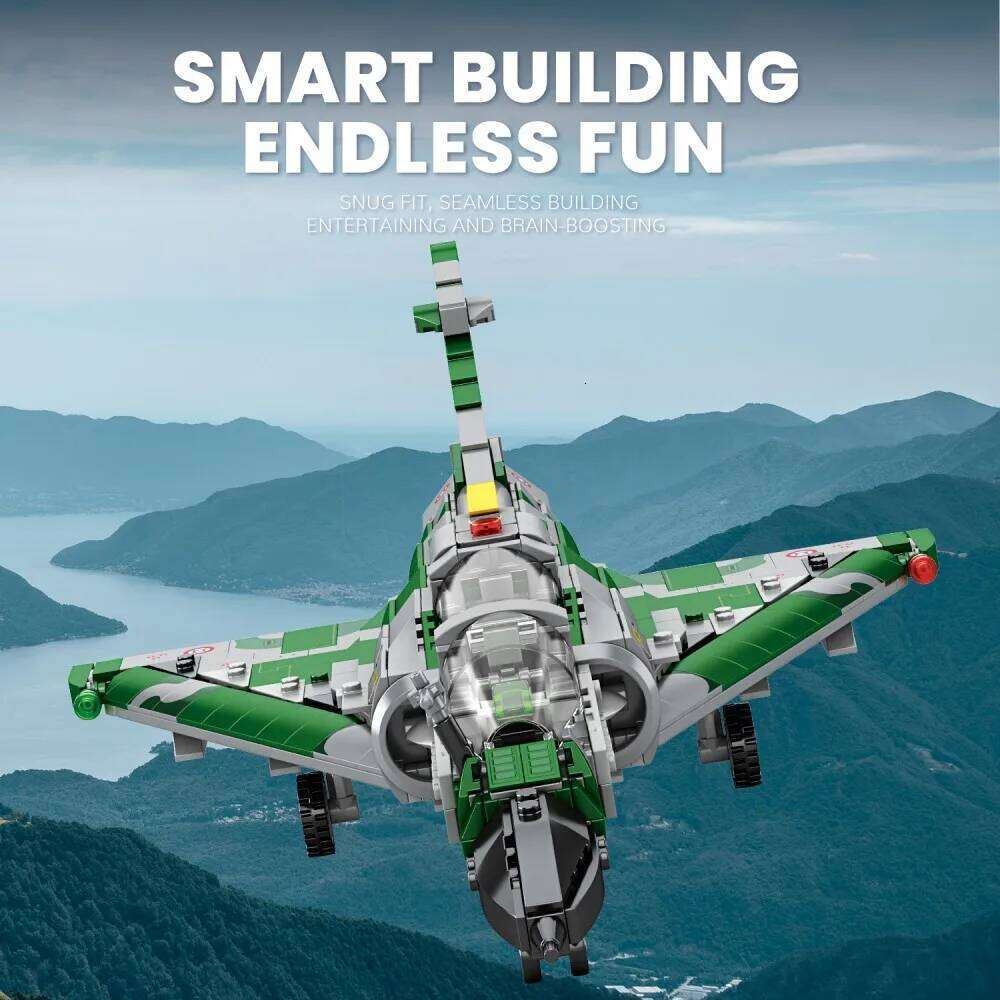 1012PCS Mirage 2000 Fighter Jet Building Blocks Model Military Plane Series Kids Educational DIY Toys Gifts Desktop Ornaments Z260305