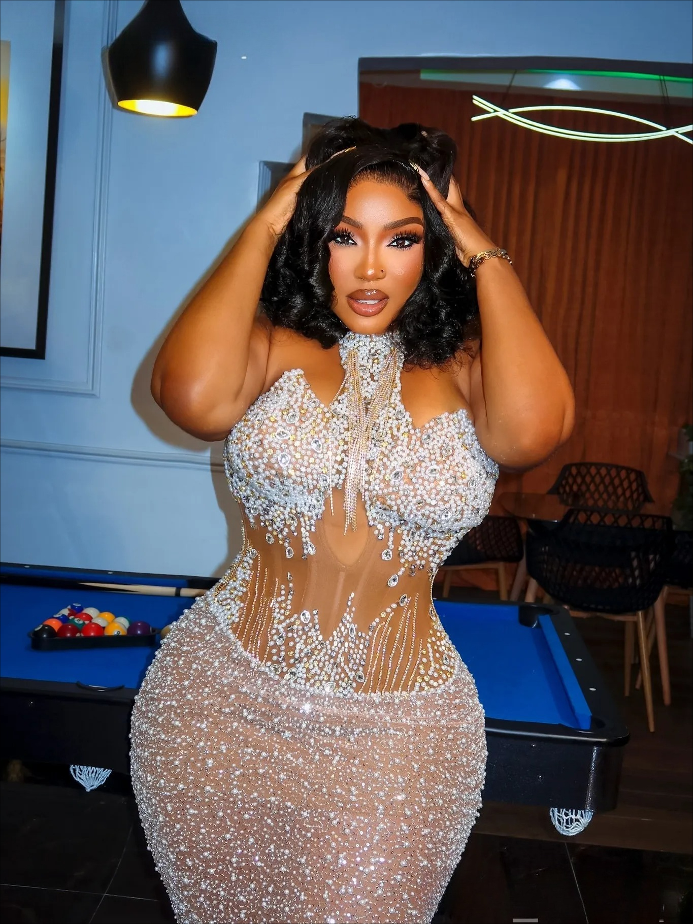 Aso Ebi Ivory Mermaid Prom Dresses 2026 Pearls Crystals Illusion Evening Formal Party Second Birthday Engagement Gowns Plus Size Dress For Special Occ