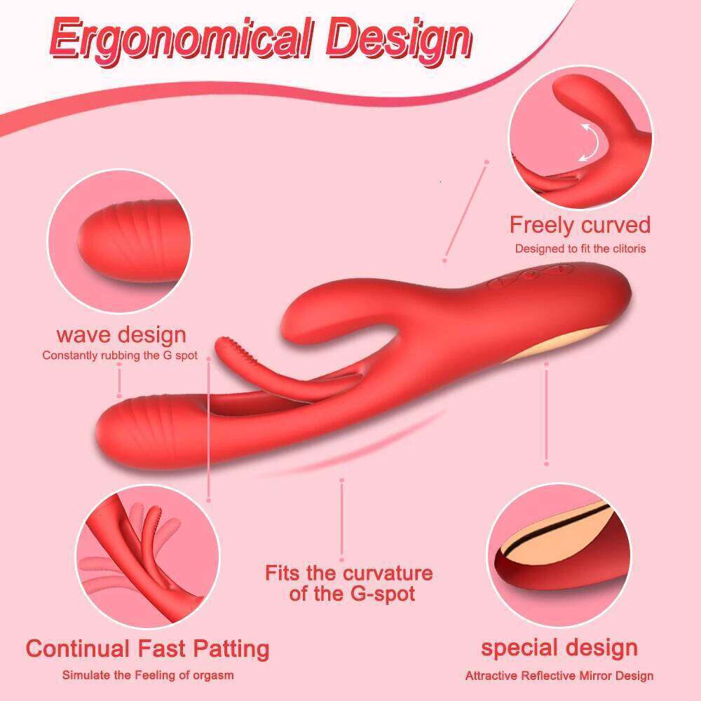 Powerful Patting Flapping Vibrator for Women Clitoris Sucker G Spot Stimulator Sex Toy Female Rabbit Sucking Vibrators W260305