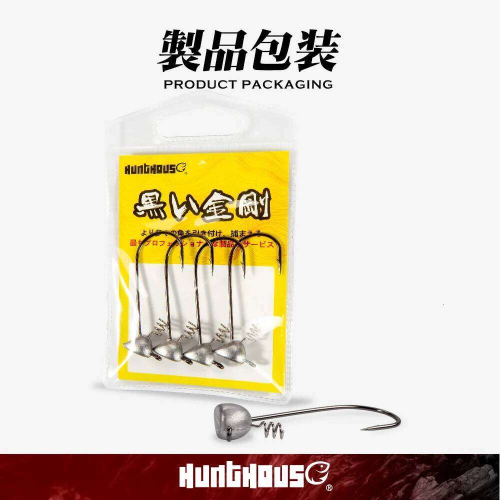 Hunthouse 3.5g 5g 6.5g 4pcs/bag shaky head jigs Soft hook Flat-Faced Shakey Jig Fishing Tackle for Lure Accessories S260305