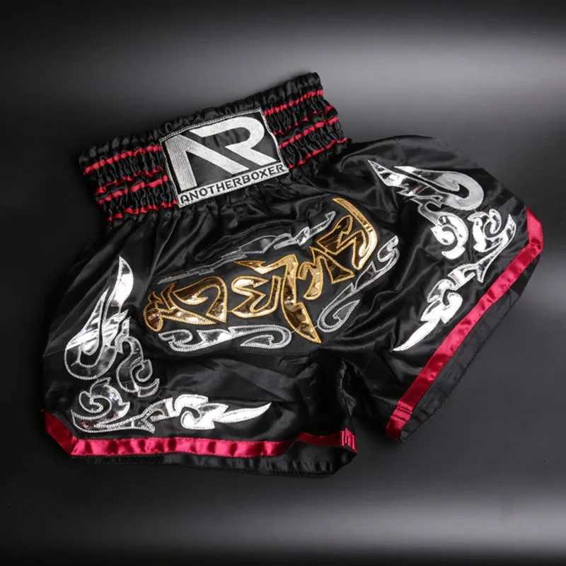 ANOTHERBOXER Muay Thai Shorts MMA Embroidery Sports Fitness Fighting Kickboxing Short Pants Sanda Martial Arts Boxeo Shorts Men X260306