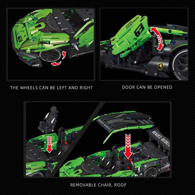 MOC Technical Green Racing Car Building Blocks Set Model Kit DIY Assembly Bricks STEM Educational Toys Kids Birthday Gift Z260305