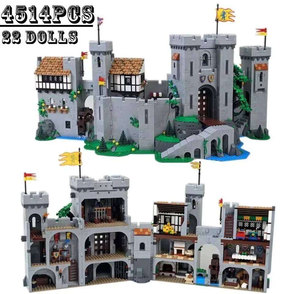 Mini Di Shock the Lion King Knight Medieval Castle Difficult Assembly Puzzle Building Blocks Birthday Christmas Gift Z260305