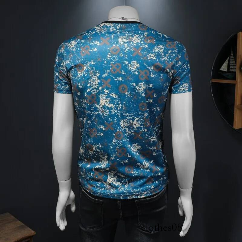 Men T shirt Summer 2025 Men's Slim Fit ort Sve T-irt Casual Silk Cotton Printed Tee Youthful Sle round Ne Anti-Pilling