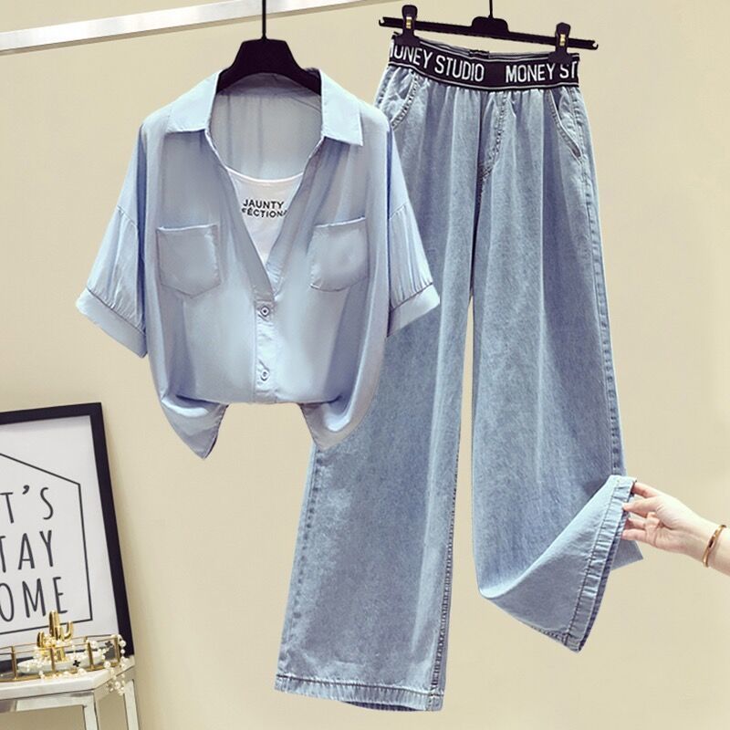 Weird 2 Piece Sets Woman Summer Spaghetti StrapsLong-Sleeve Shirt Streetwear Fashion Trend Chic Top Outfits 240808