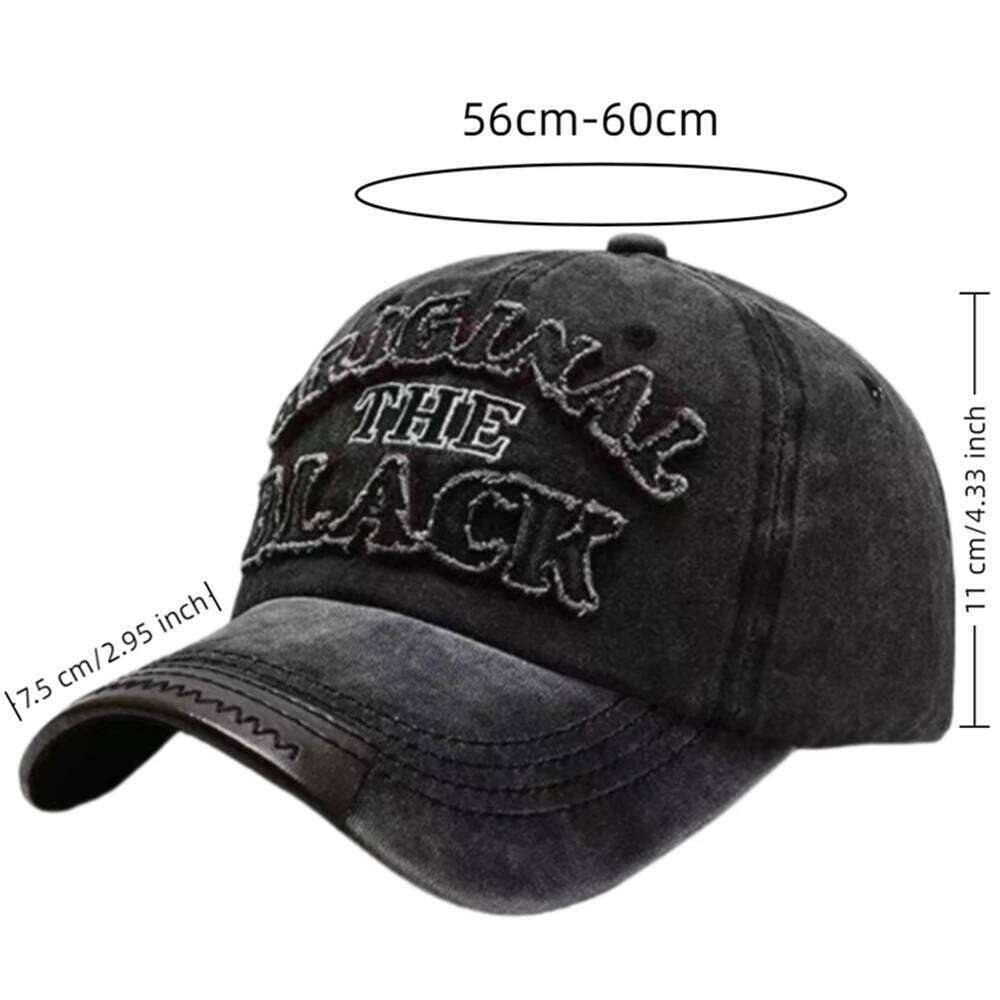 Unisex Vintage Baseball Washed Cotton Hats For Men Women Casual BLACK Letter Embroidery Outdoor Sports Cap Y260304