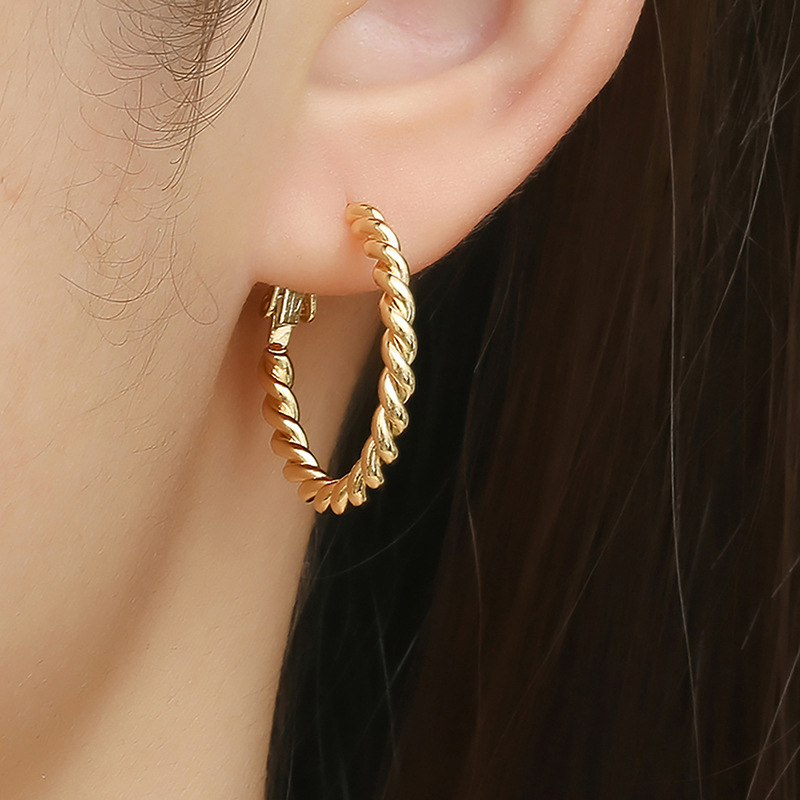 High-End Designer Wreath Inspired Hoops With Unique Metal Twist Hooks | Trendy Accessory