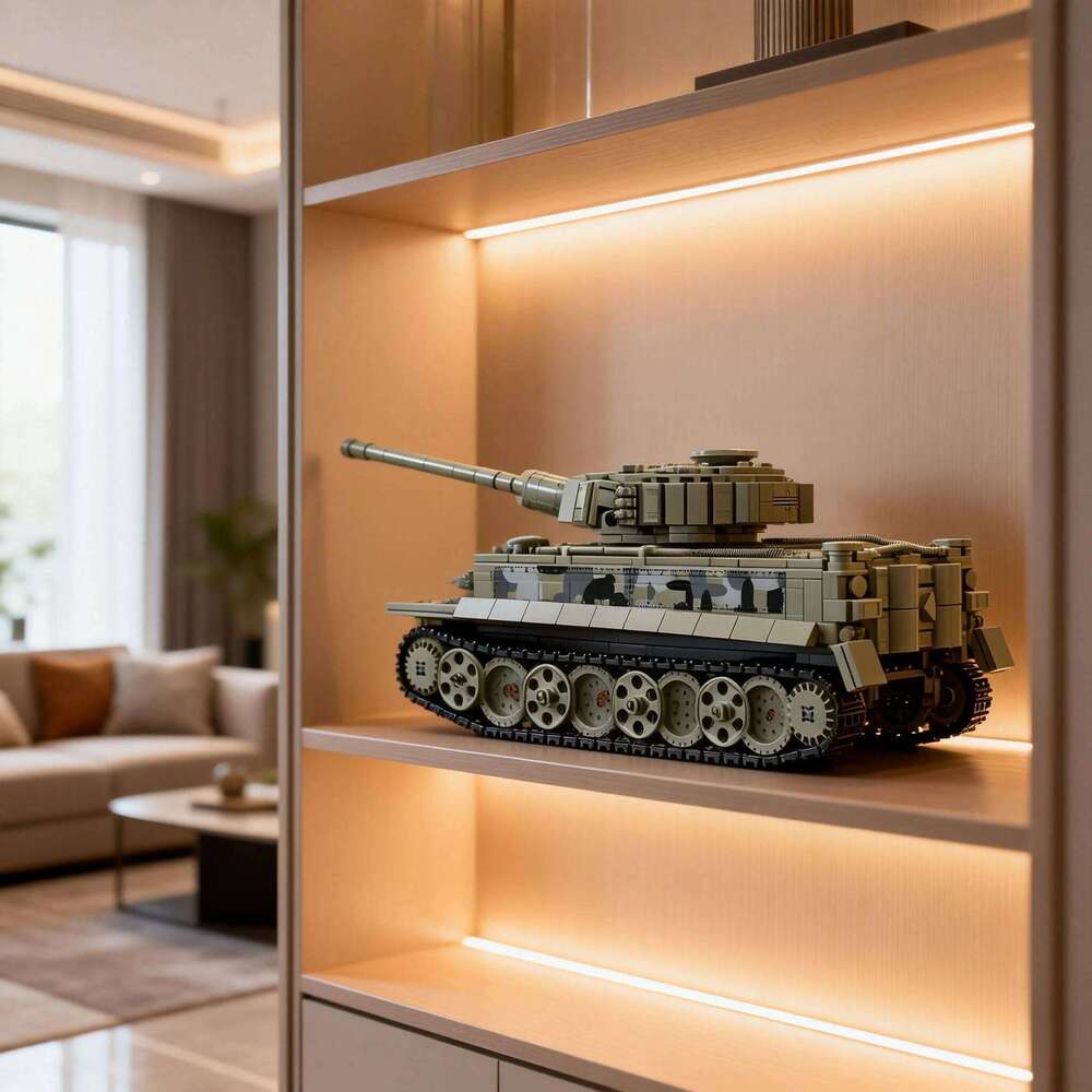 Military Series Model Tiger Heavy Tank Building Block Set World War II Creative Toy Suitable as a Holiday Gi Z260306