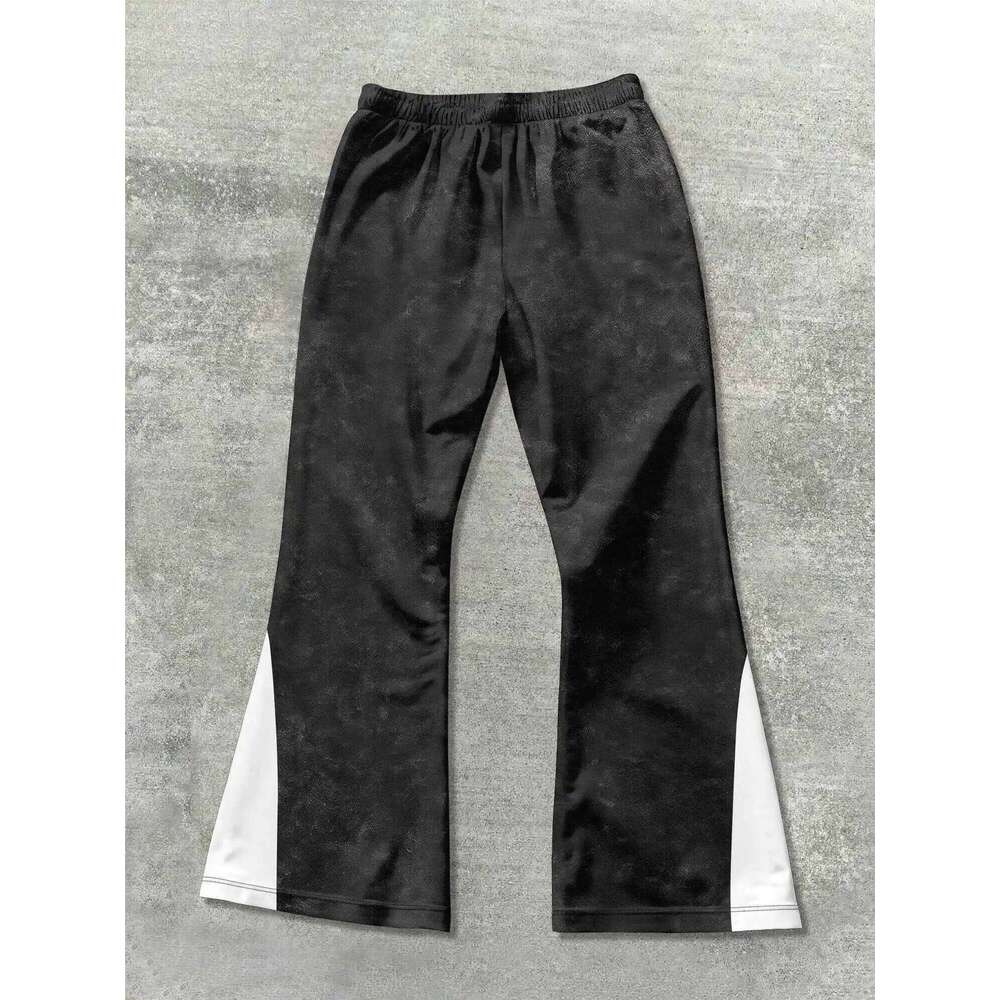 Y2k Flared Men Loose 3D Print Trousers Casual Sweatpants Mid Waist Sporty Female Clothes Streetwear Hip Hop Vintage Pants
