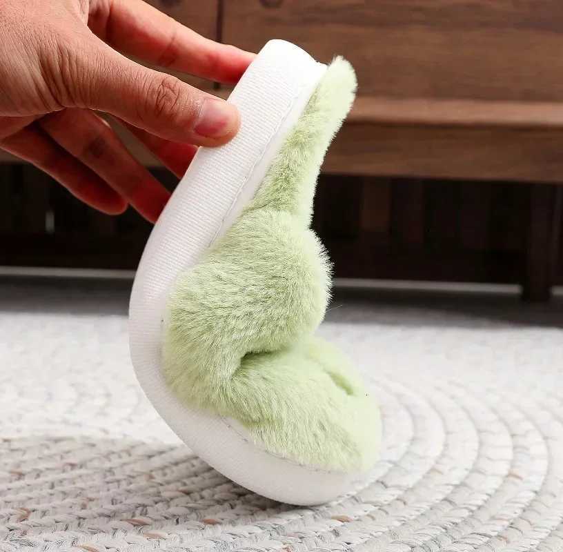 Christmas Plush Slippers Women Winter Warm Cute Home Green Haired Monster Slippers Funny Non Slip Cotten Shoes New Year Gift S260305