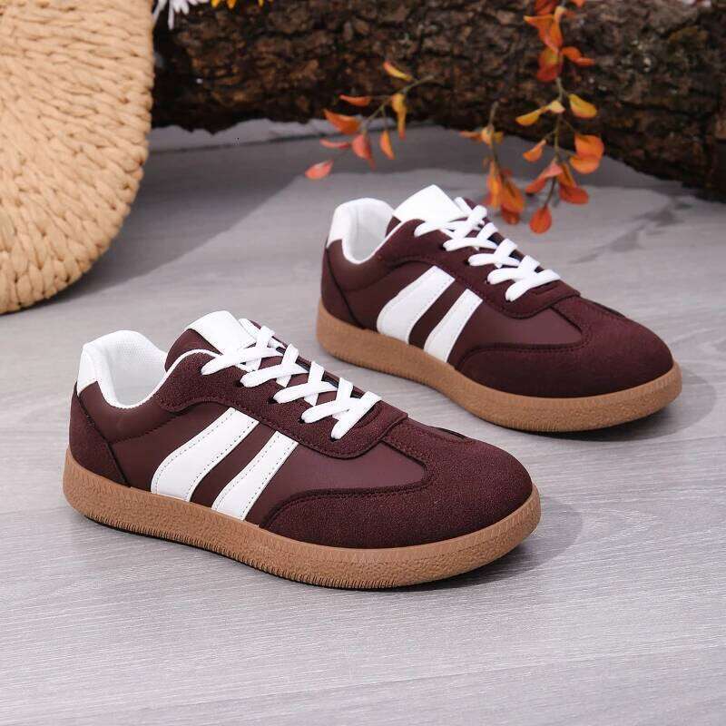Spring 2025 new retro round toe comfortable casual with soft sole anti slip breathable and lightweight sports shoes