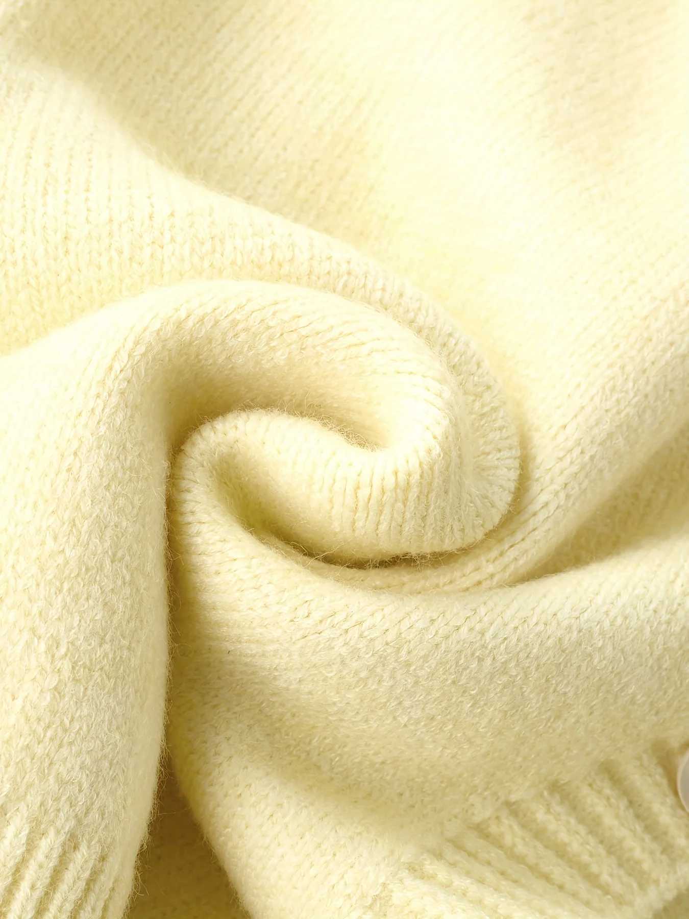 Womens yellow loose hooded knitted cardigan spring autumn solid color versatile casual knitted sweater coat M260306