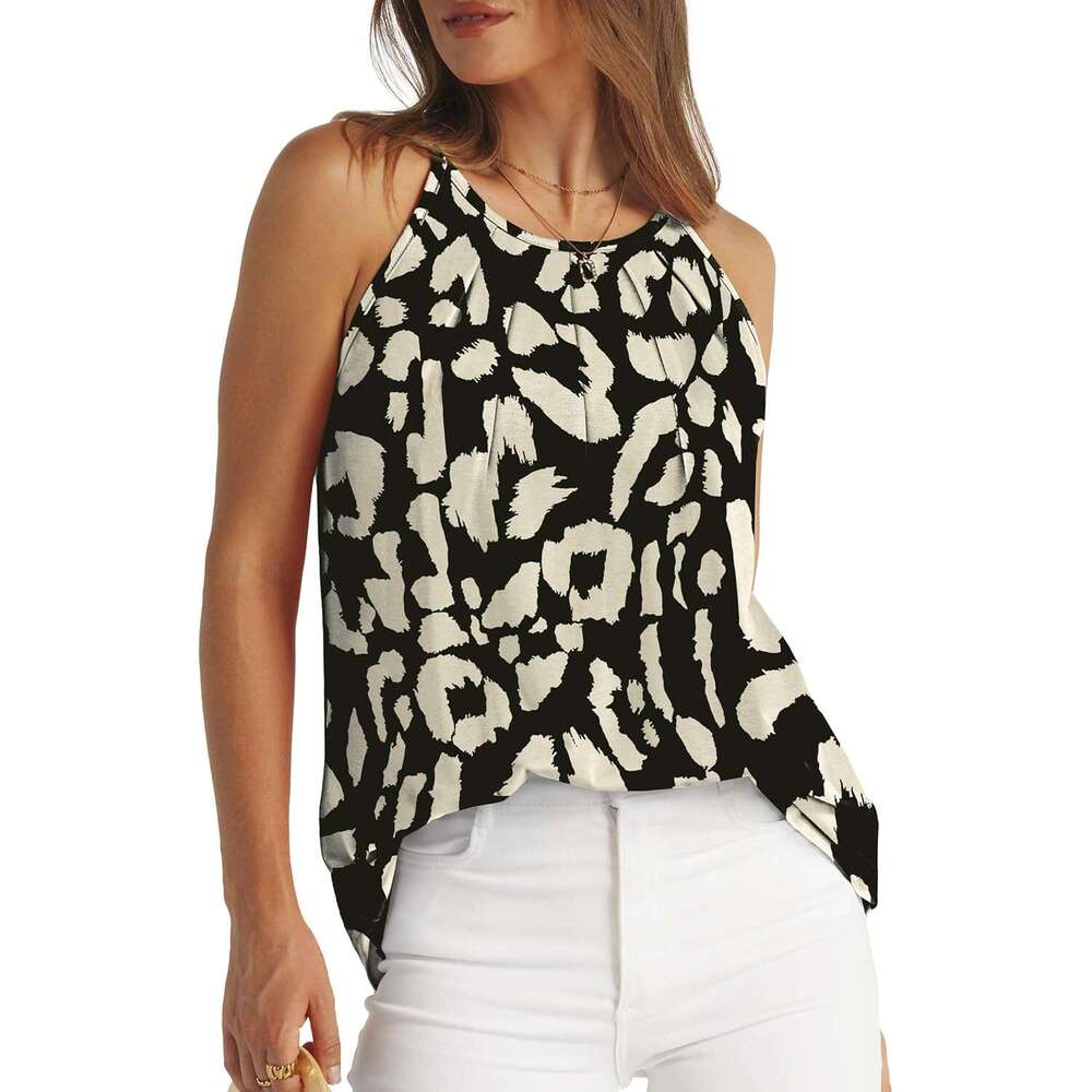 Womens Pleated Tank Spaghetti Strap Camisole Halter Tops Curved Designer Hem Fashion 2026