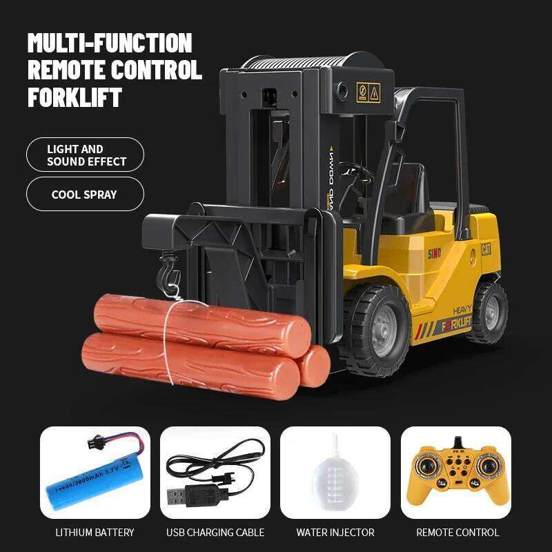 RC Trucks Forklift 2.4G Children Remote Control Cars Toys Boys Cranes Liftable Stunt Car Electric Vehicle for Kids Gift C260305