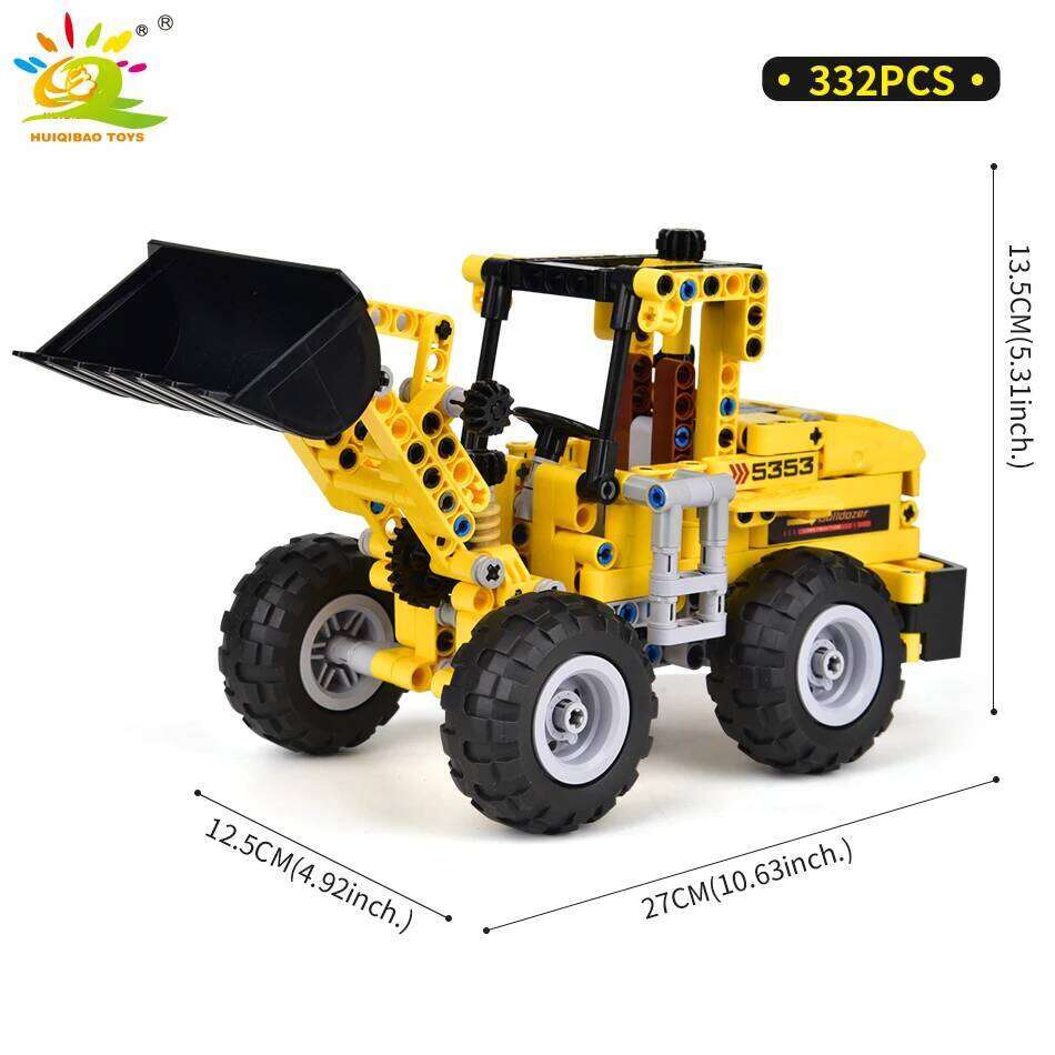 HUIQIBAO Engineering Truck Tech Building Block City Construction Toy For Children Boy Adults Excavator Bulldozer Crane Car Brick Z260306