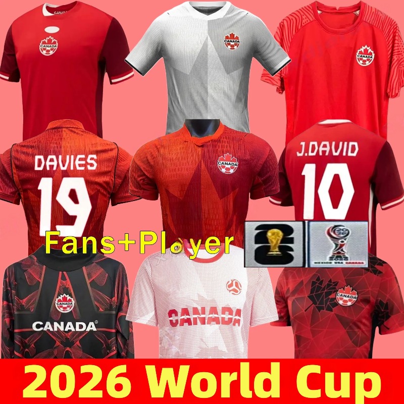 2026 Canada Soccer Jerseys J.DAVID MEN KIDS KIT Uniforms national team DAVIES LARIN 24 25 UGBO CAVALLINI MILLAR EUSTAQUIO FRASER 2024 football shirt T home away