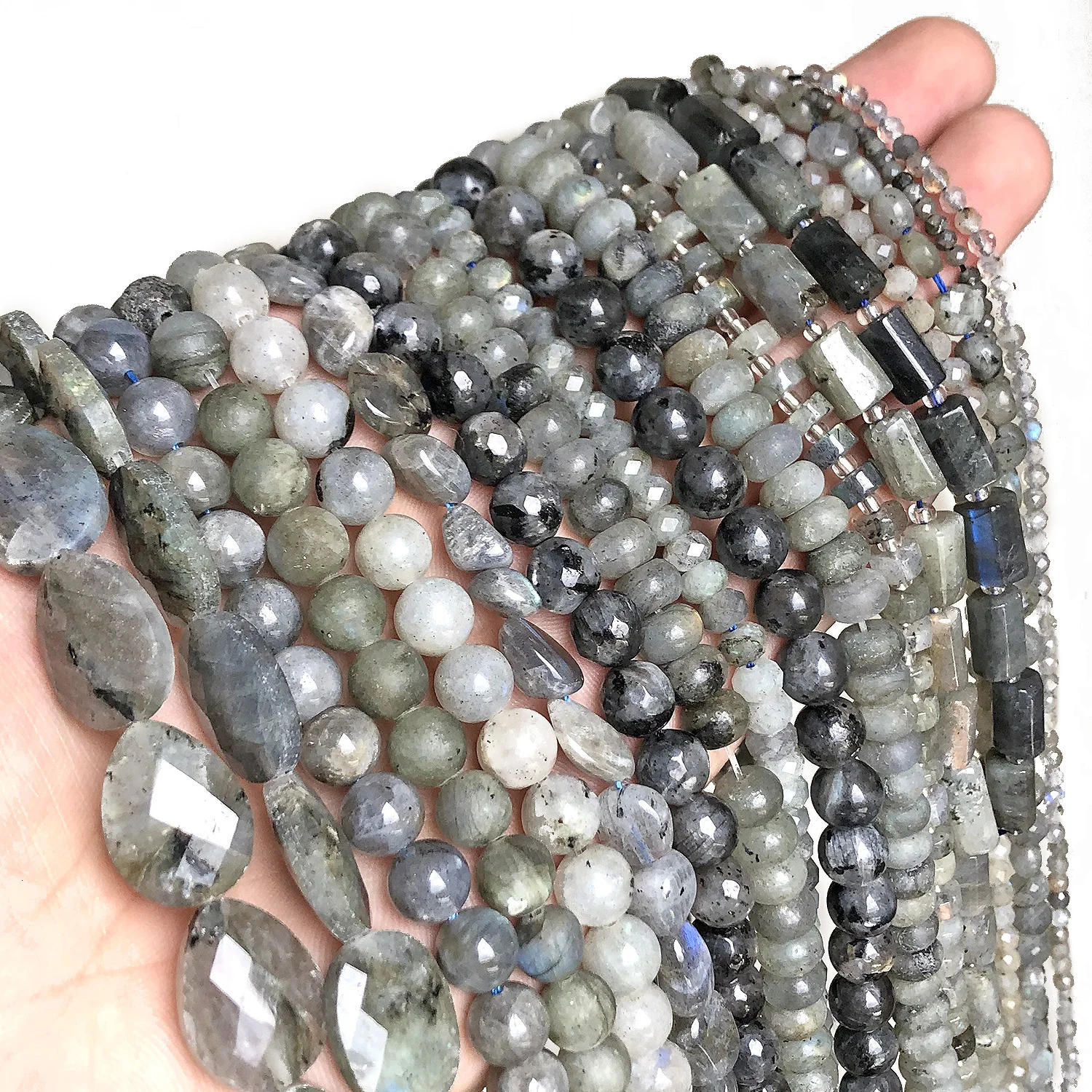 Natural Labradorite Gems Beads Charms Waterdrop Faceted Round Irregular Shape Beads For Jewelry Making Diy Necklace Bracelet 260302