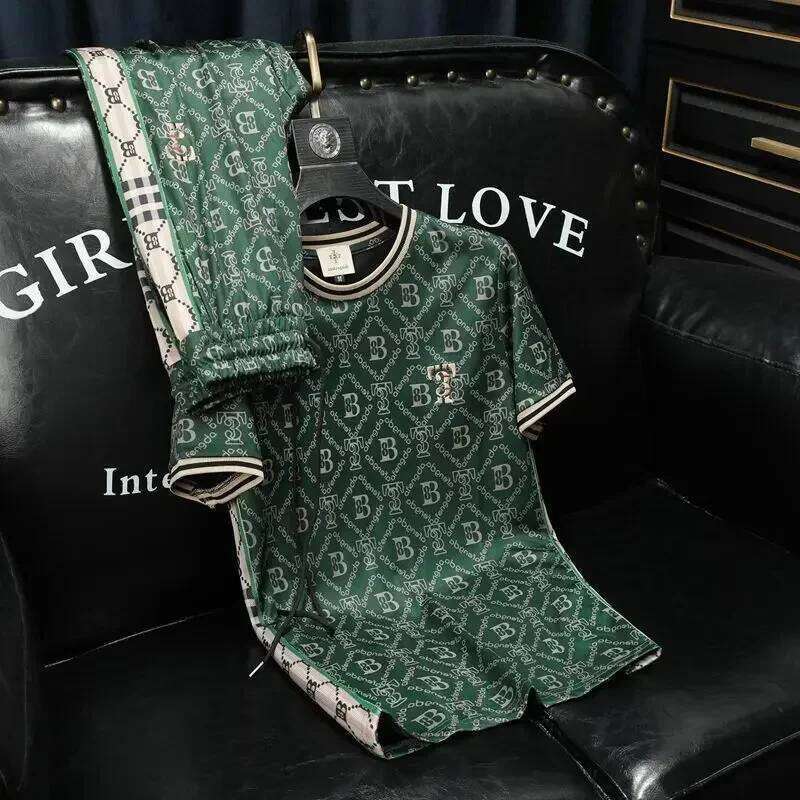 Trendy Printed Short Sleeved Sports Summer Set Men's High-End Handsome Casual Suit