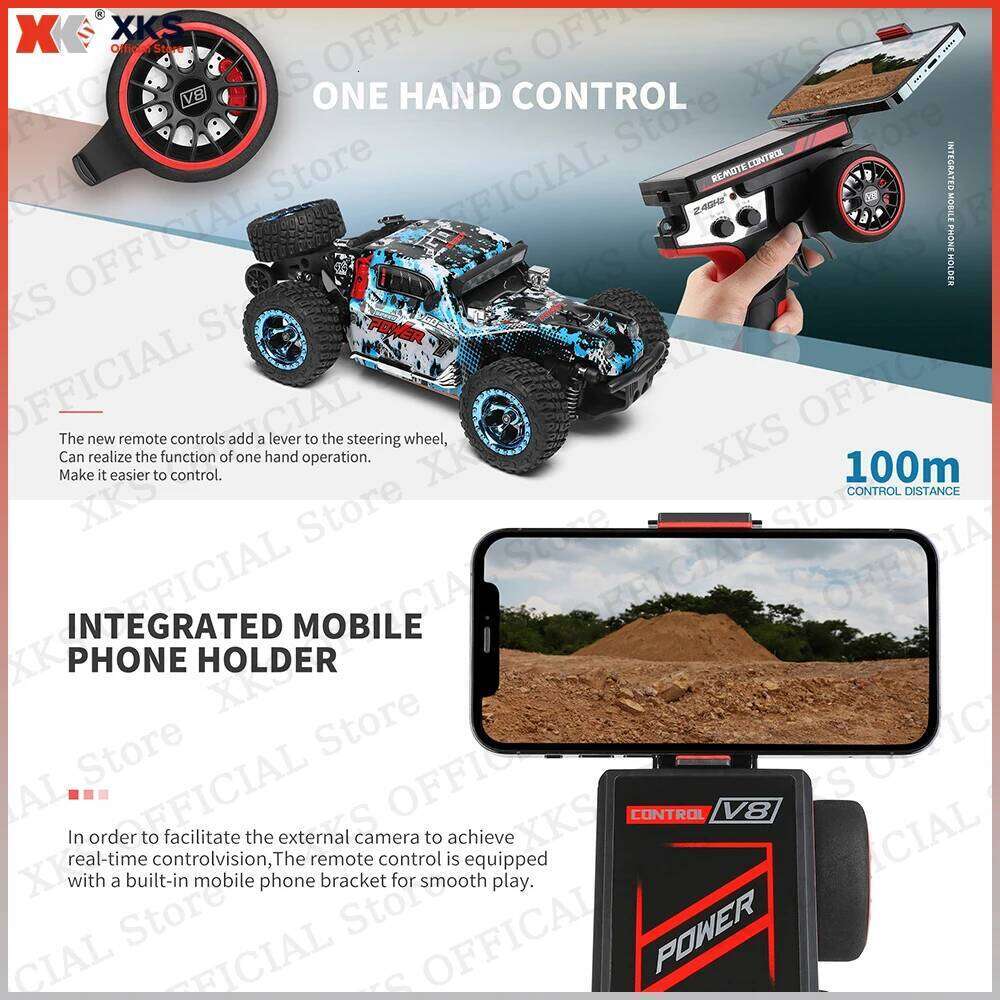 XKS Wltoys 284161 1/28 4WD 4X4 RC Car - 30Km/H High Speed Off-Road Racing Drift 2.4G LED Light Toy Gift for Children C260305