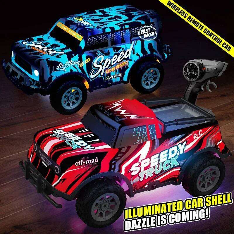Luminous RC High Speed Remote Control Climbing Off-road Car All-Terrain Drift Truck Racing Vehicle Kid Birthday Gifts C260305
