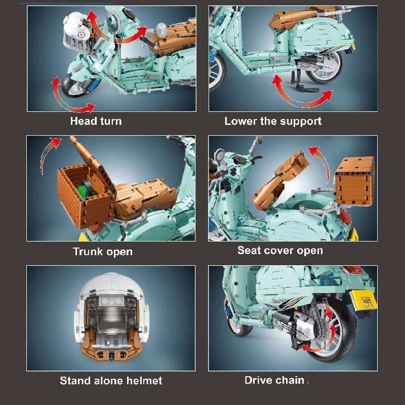 1828pcs 1:5 City Technical Motorcycle Car Model Building Blocks MOC Racing Motobike Vehicles Bricks Toy For Children Gifts Z260306