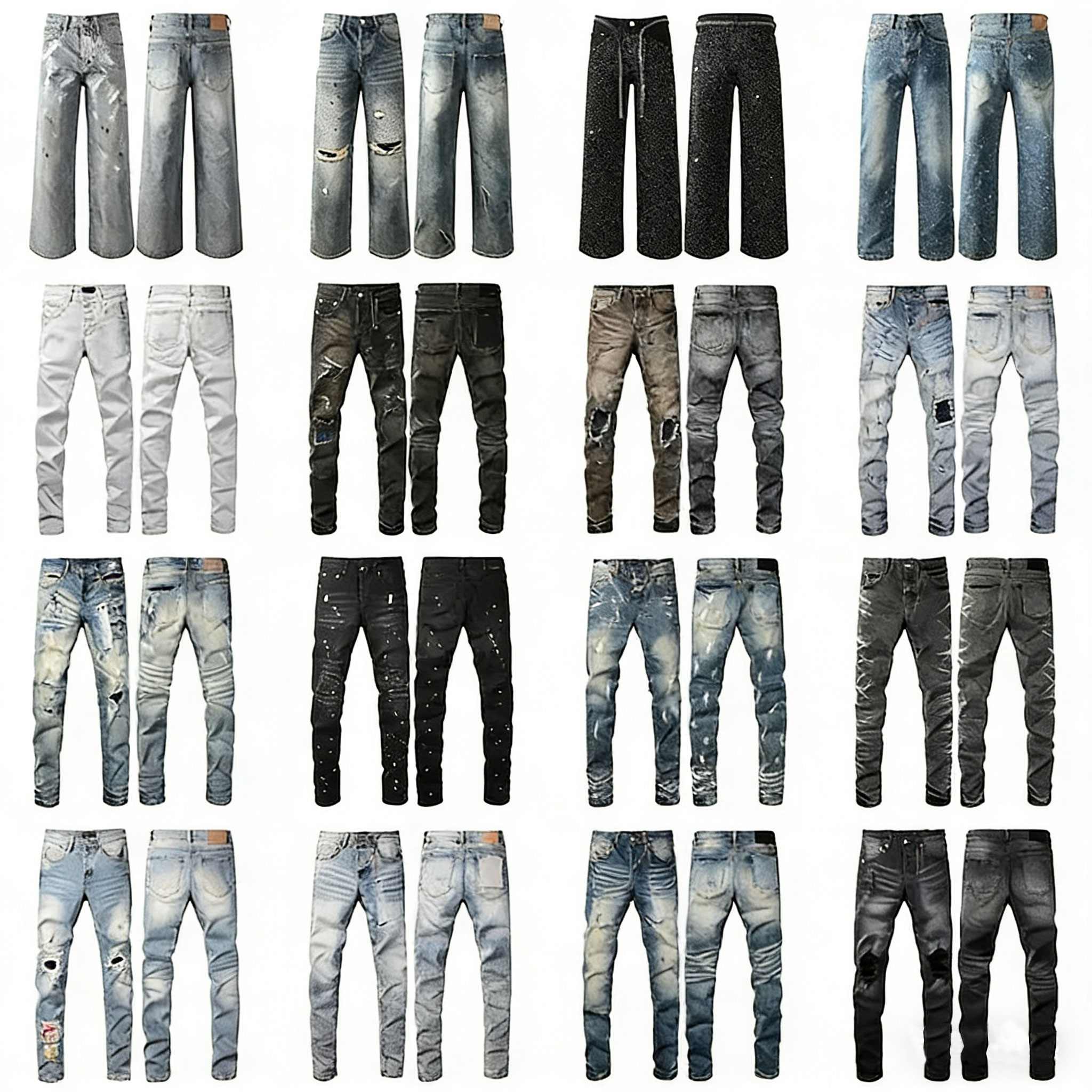 designer jeans mens jeans men designer jeans baggy jeans High Quality Straight Design Streetwear Casual Washed, Distressed 29-40Slim fit Jean jeans Blue denim