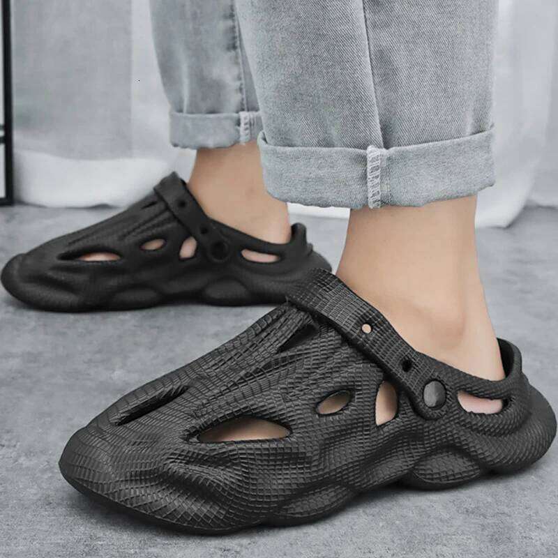 Litfun Men's Holes Summer Fashion Outdoor Beach Sandals Breathable Soft Cloud Flip Flop New Unisex Light House Slippers