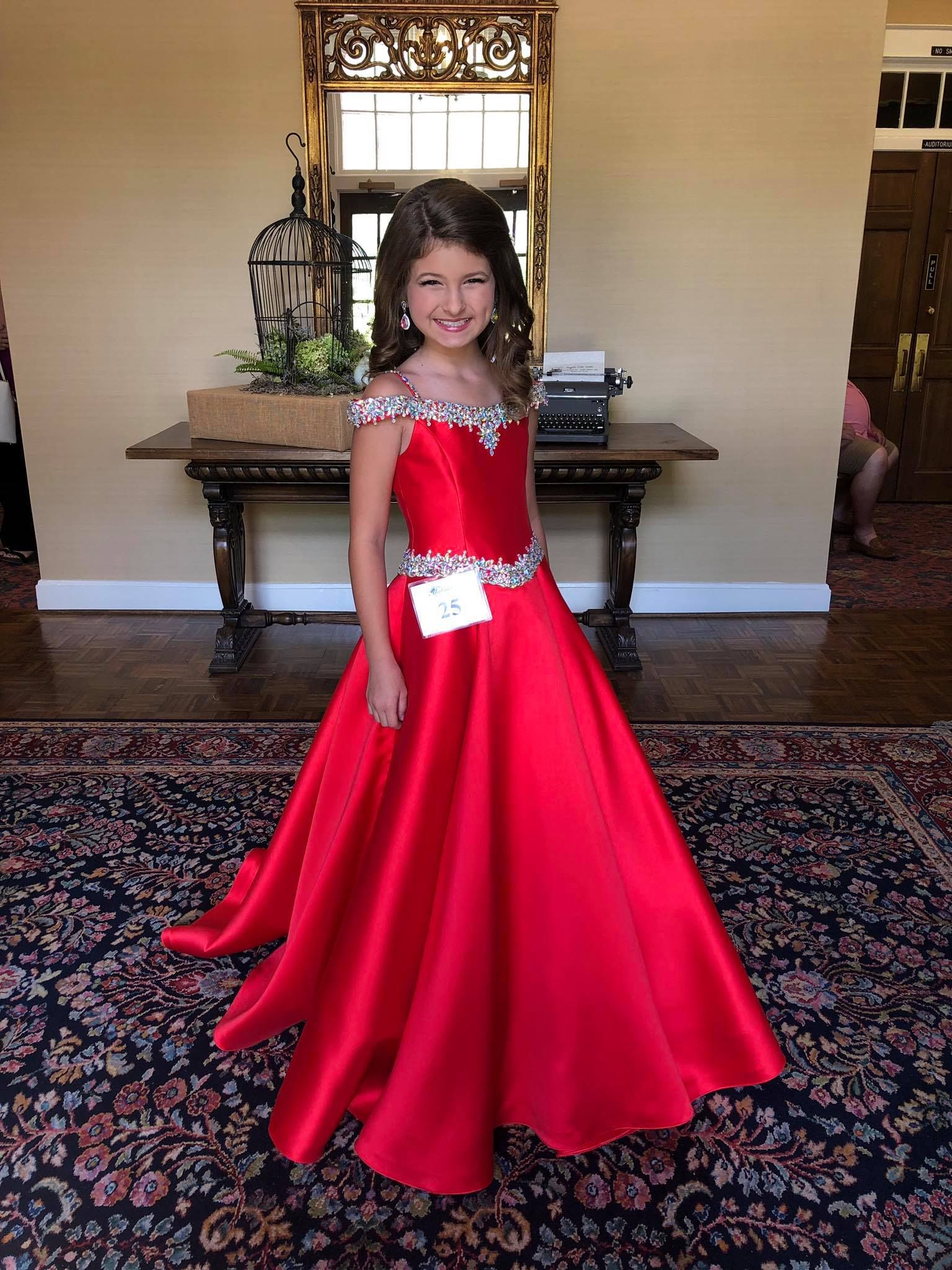 Miss Dress Teens Juniors Toddlers 2026 Beading AB Stones Crystal Long Pageant Gown for Little Girl Formal Party rosie