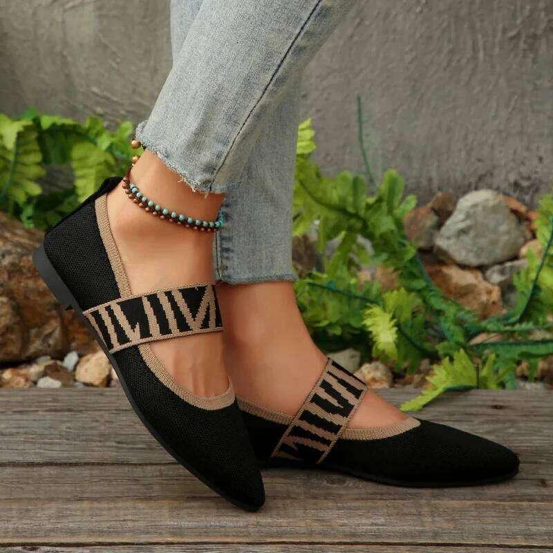 Summer 2025 New Women's Fashion Elastic Band Comfortable Non slip Flat Outdoor Soft soled Casual Shoes