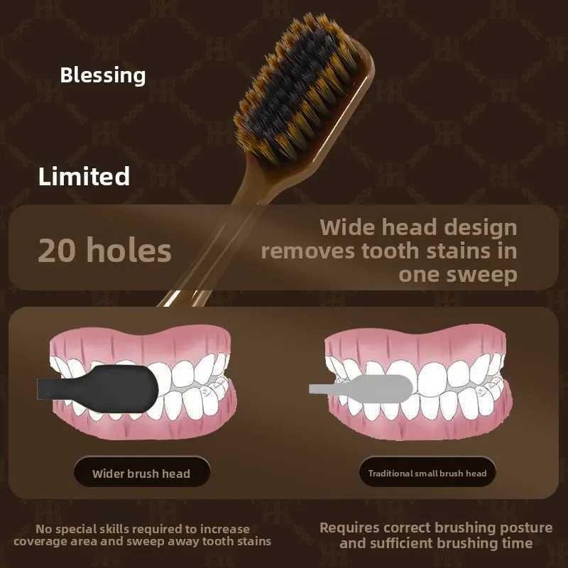 This 6-piece luxury-inspired toothbrush gift set, with ultra-fine neutral bristles and a stylish wide-head design, is perfect for adult home use.T2603