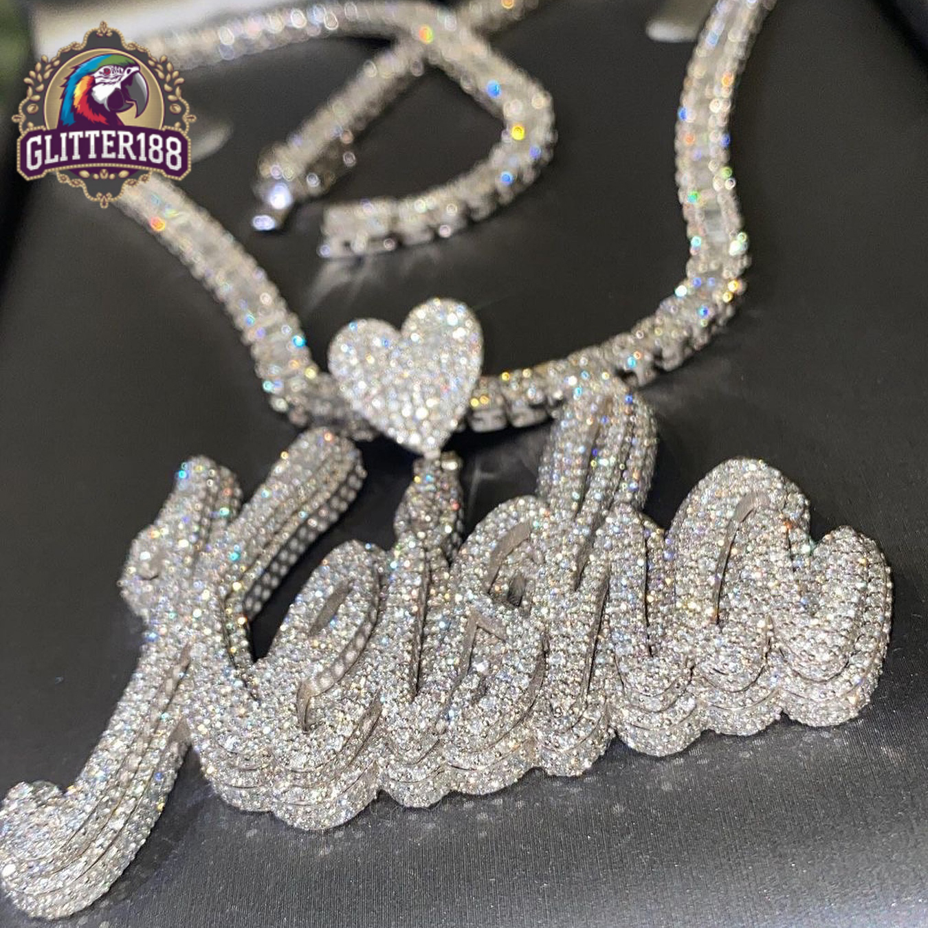 Custom Hiphop Moissanite Letter Pendant Iced Out 925 Sterling Silver Bling VVS Diamond Moissanite Pendant