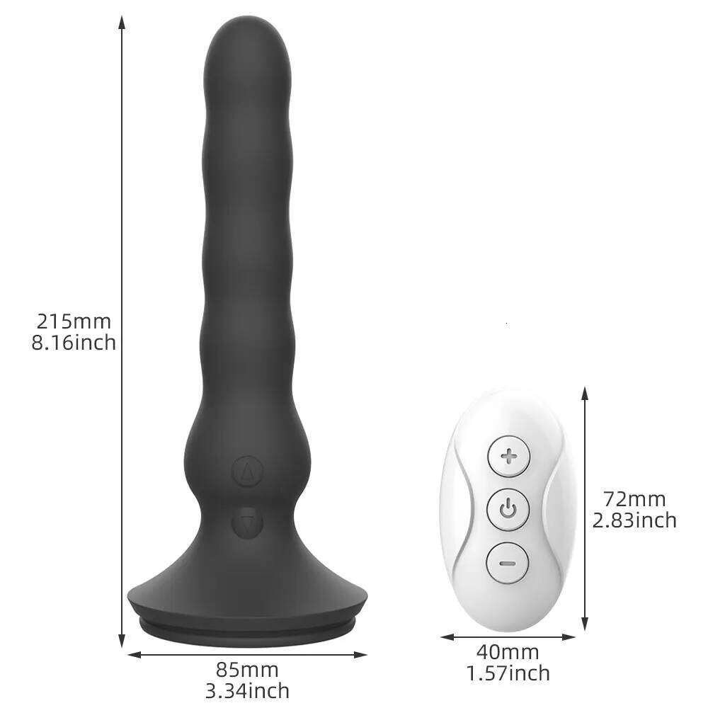 Wiggle Anal for Men 10 Modes Vibrate Clitoral Stimulator Butt Plug with Powerful Suction Cup Remote Control Sex Product Toy W260305