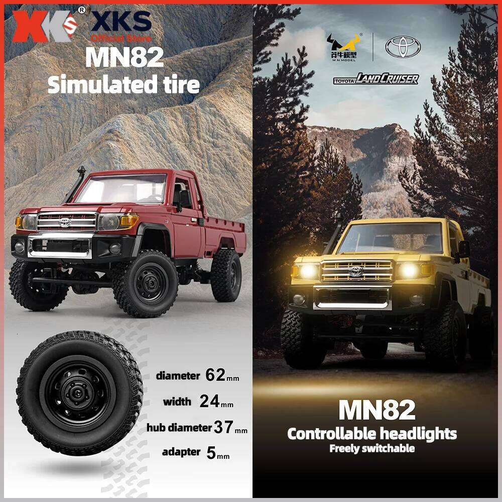 XKS mn82pro mn82 remote control 1:12 full proportion 2.4g 4wd off-road pickup truck 280 motor toy gift C260305