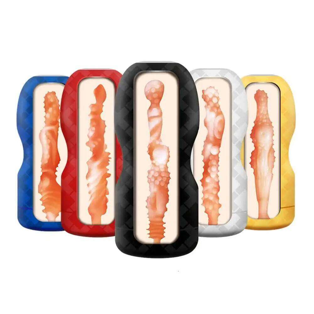 Realistic Male Masturbator with Textured Inner Canal, Handheld Silicone Stroker for Men, Stimulating Pocket Pussy, Easy Clean W260305