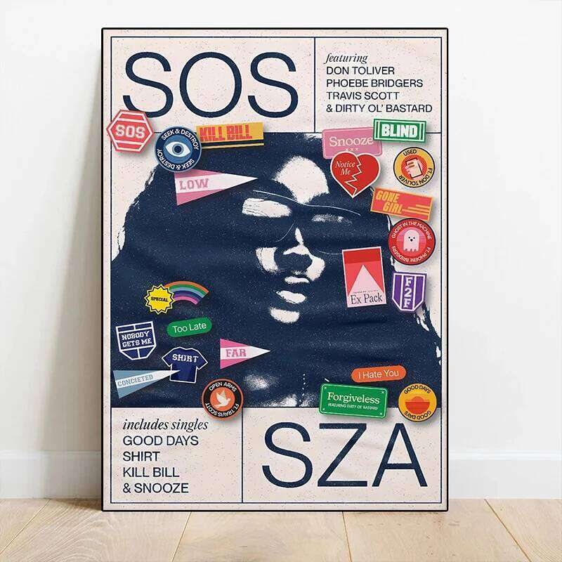 Singer Star SZA Portrait Music Album SOS Cover Posters Canvas Printing Wall Art Picture for Living Room Home Decor Gifts 26Y0306