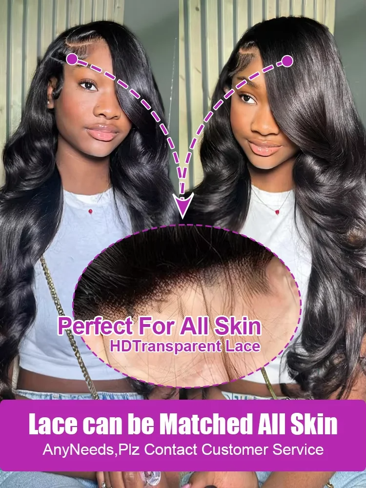 200 Density Brazilian Body Wave Lace Front Wig Black 13x6 HD Wet And Wavy Lace Frontal Wig 30 40 Inch Preplucked Human Hair Wigs
