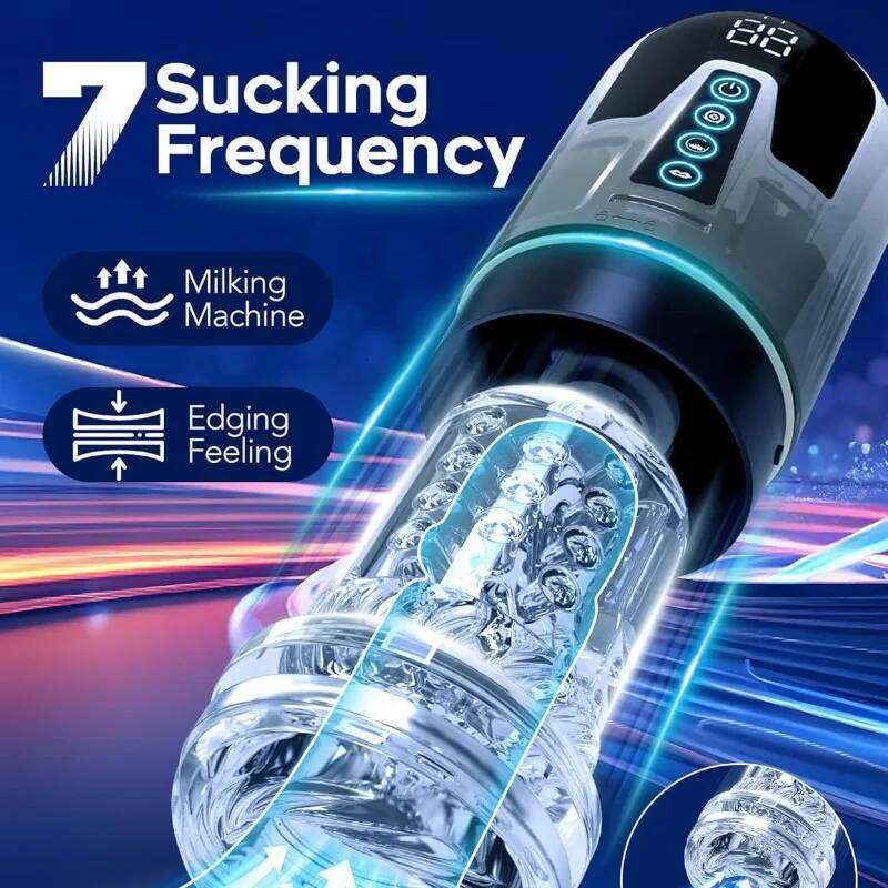 Automatic Male Masturbator Sex Toys for Men with 10 Frequency Squeezing Vibration Thrusting Rotating Hands Free Penis Pump W260305
