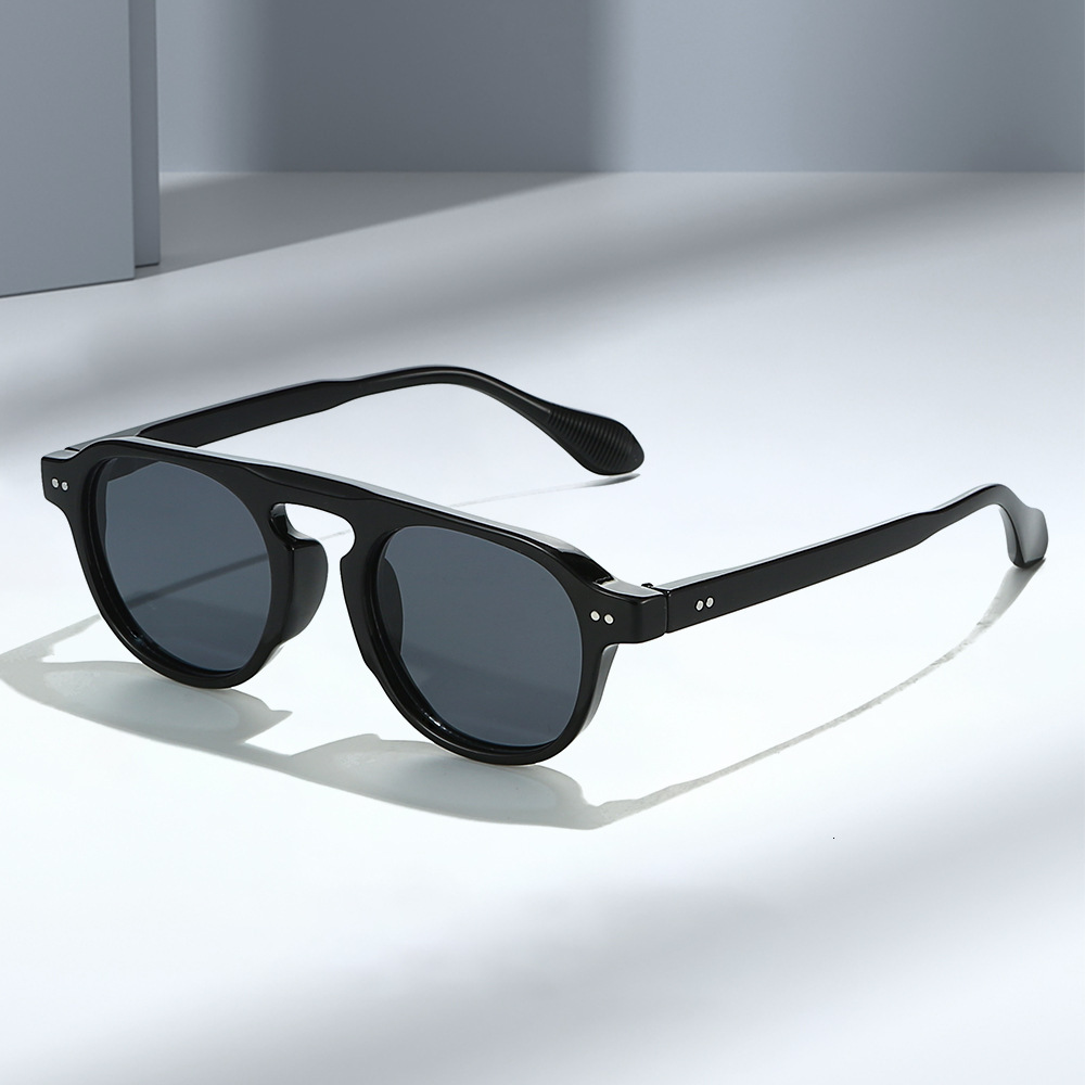 New vintage small round frame sunglasses, Korean version, natural look, face-slimming, fashionable sunglasses for men and women, UV protection, high-e