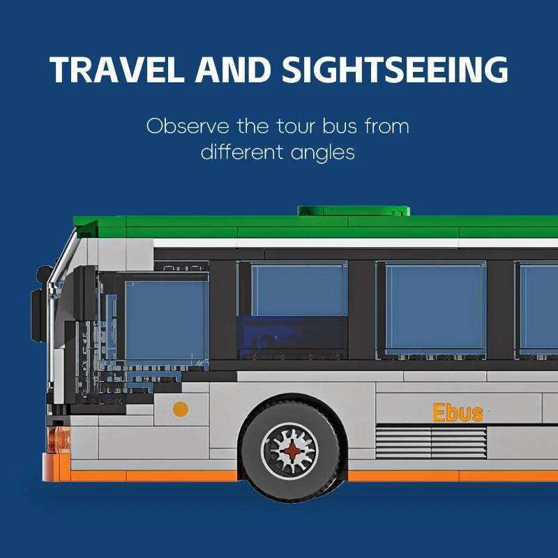 712PCS City Extended Building Blocks Transport Travel Bus Model Bricks Desktop Decoration Diy Toys For Kids Holiday Gifts Z260305